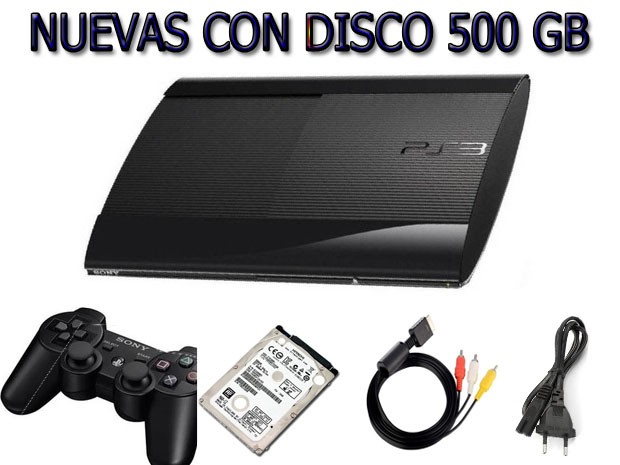 -+ CONSOLA PS3 500 GB NUEVA ULTRASLIM + 1 JOYSTICK + 35 JUEGOS